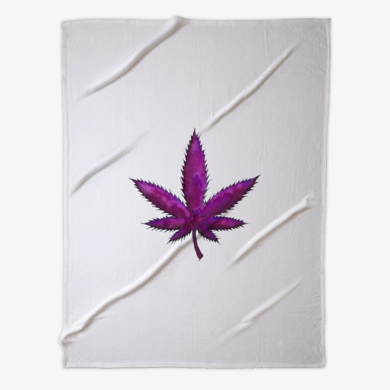 Bold cannabis leaf in purple