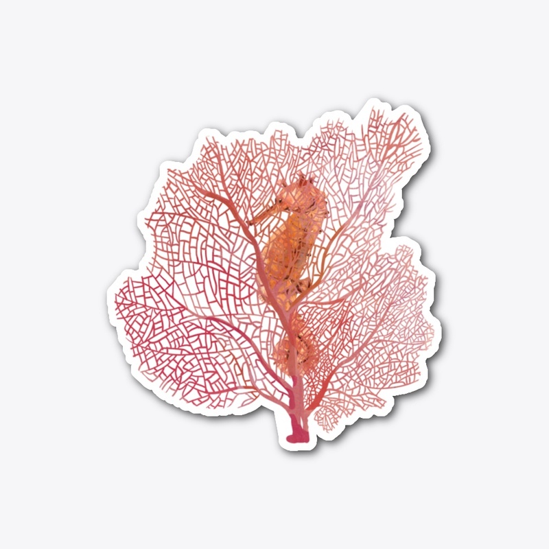 Watercolor sea horse