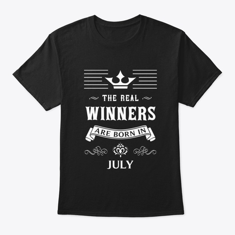 Born In July Black T-Shirt Front