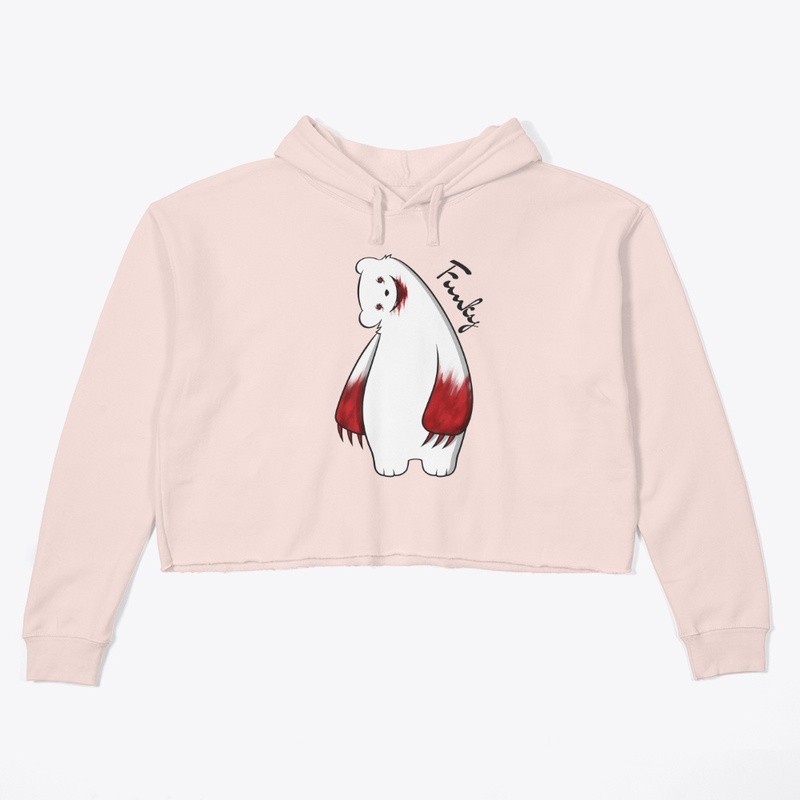 Funky Mascot Pink Crop Hoodie