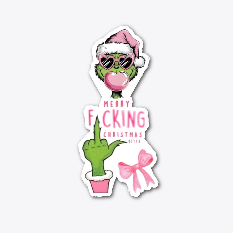 Funny Pink Christmas Attitude Art