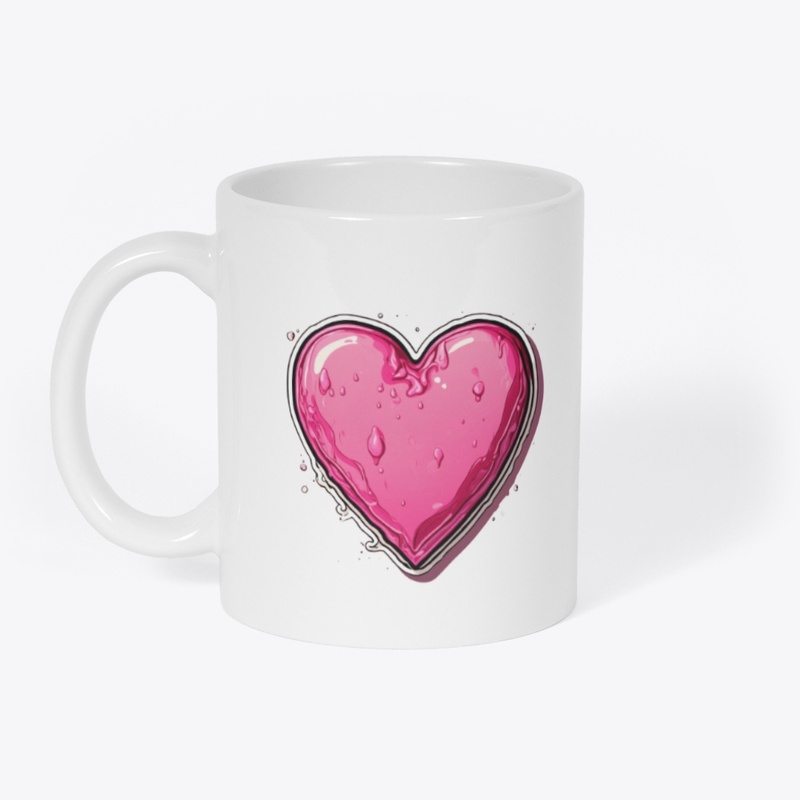 💖 Shocking Pink 3D Cartoon Heart