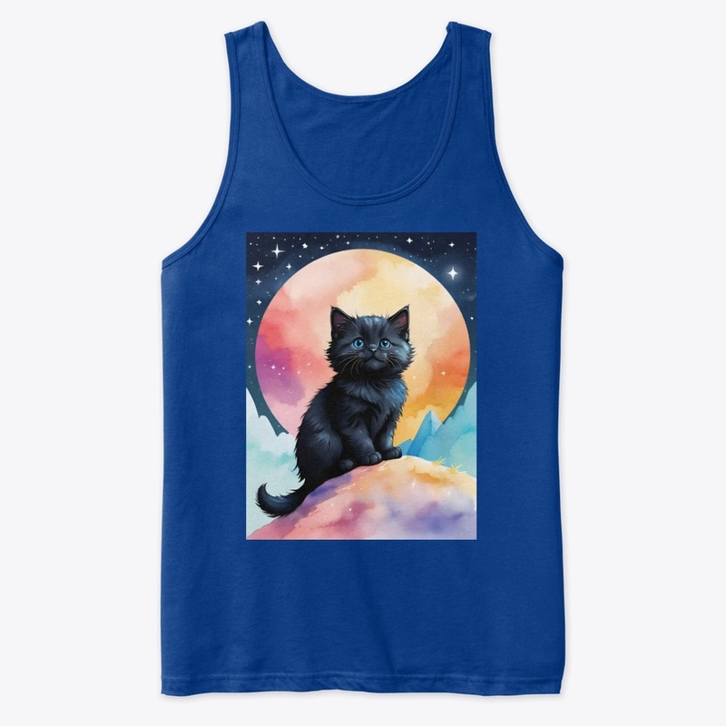 Cat and night stars
