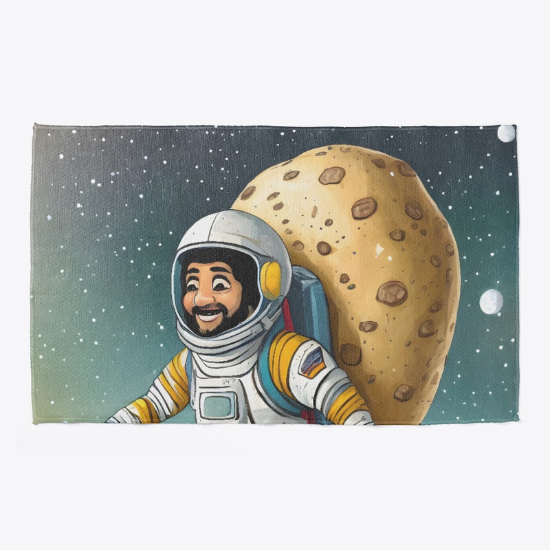A spaceman on rollerskates