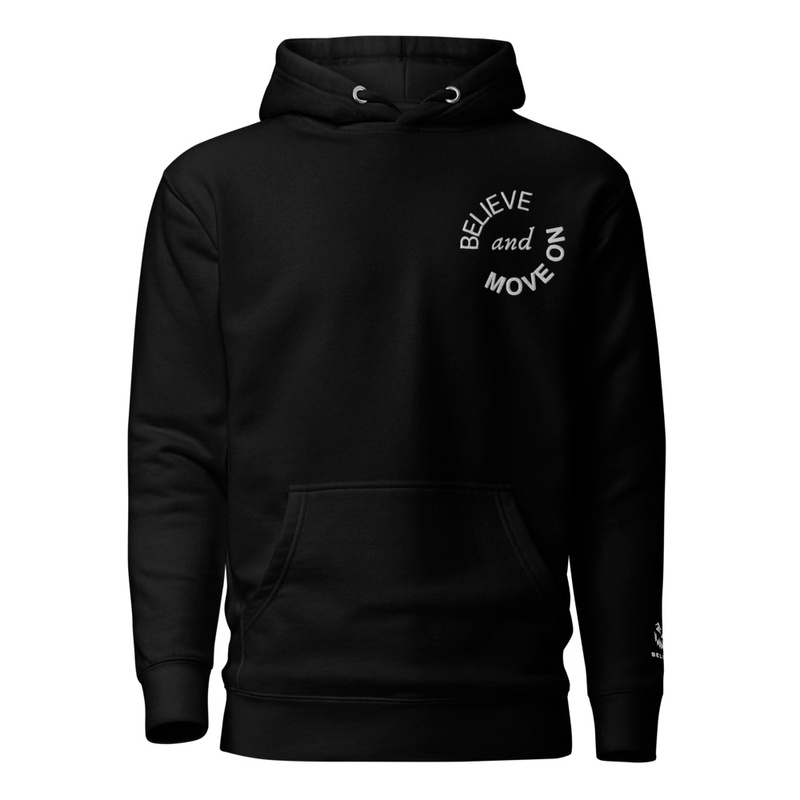 Text embroidered hoodie.