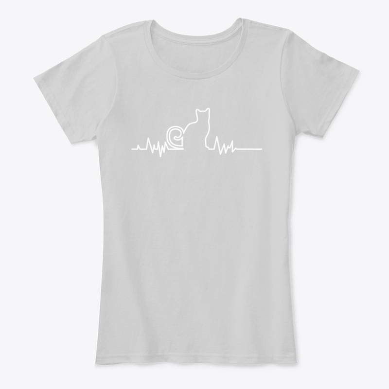 crazy cat lady cat heartbeat shirt