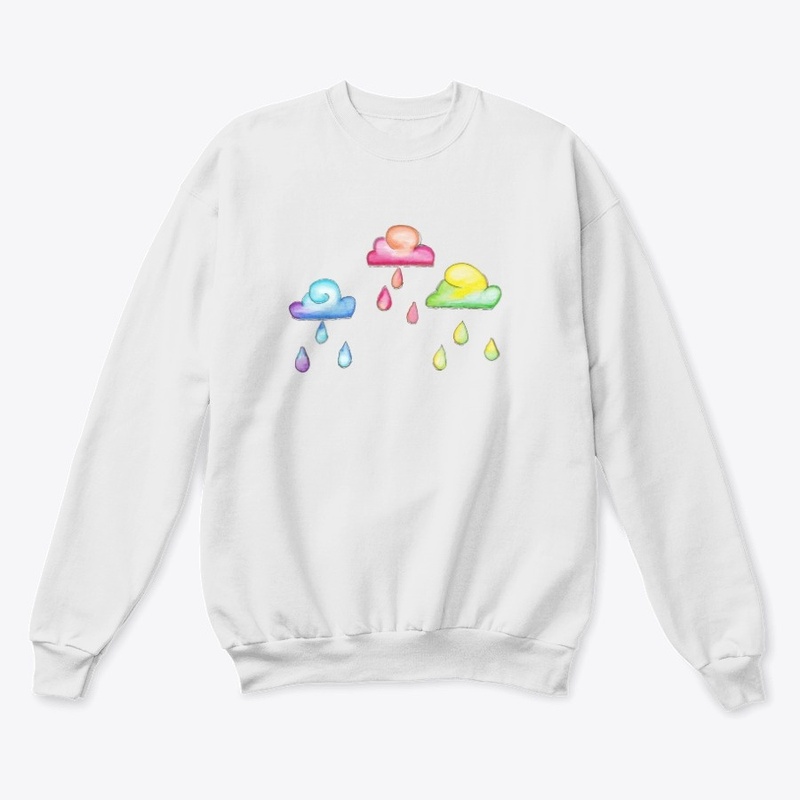 Watercolor Rainbow Clouds