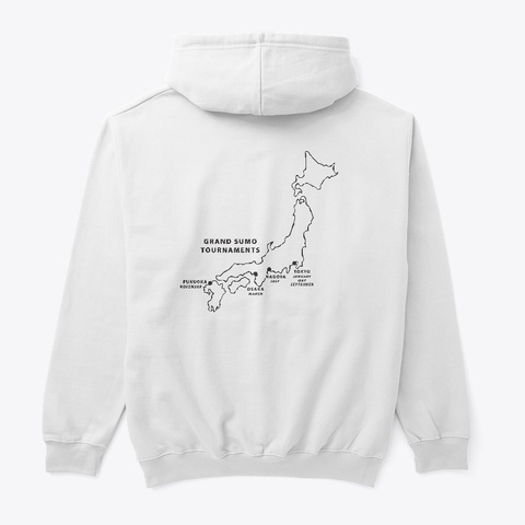 Sumo Basho Locations (White) White T-Shirt Back