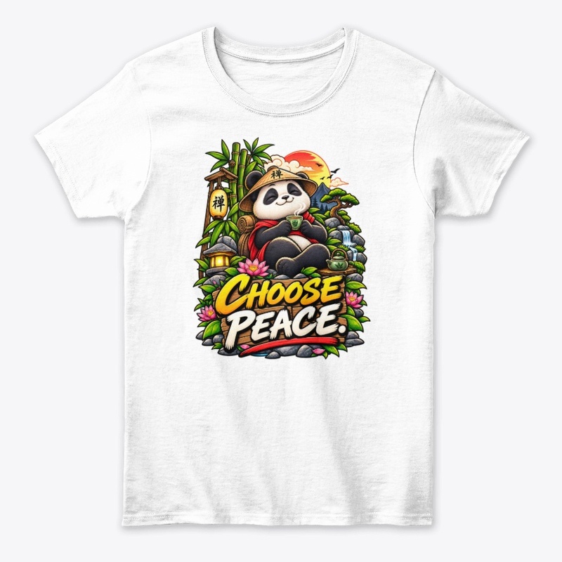 Choose Peace Panda T-Shirt Design 