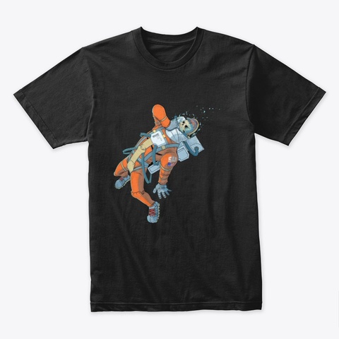 Astronaut Adrift Black Camiseta Front