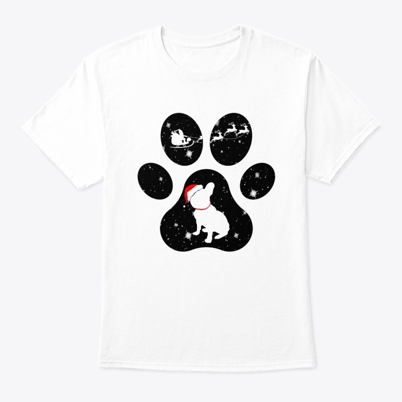Christmas French Bulldog In Paw Print
