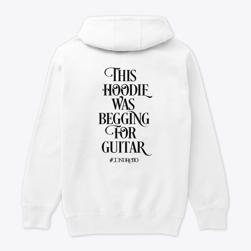 "Begging for Guitar" Hoodie Cream/White