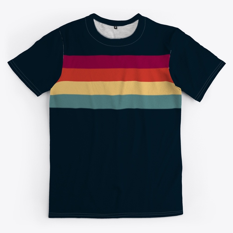 Ujizane Abstract Colorful Retro Stripes