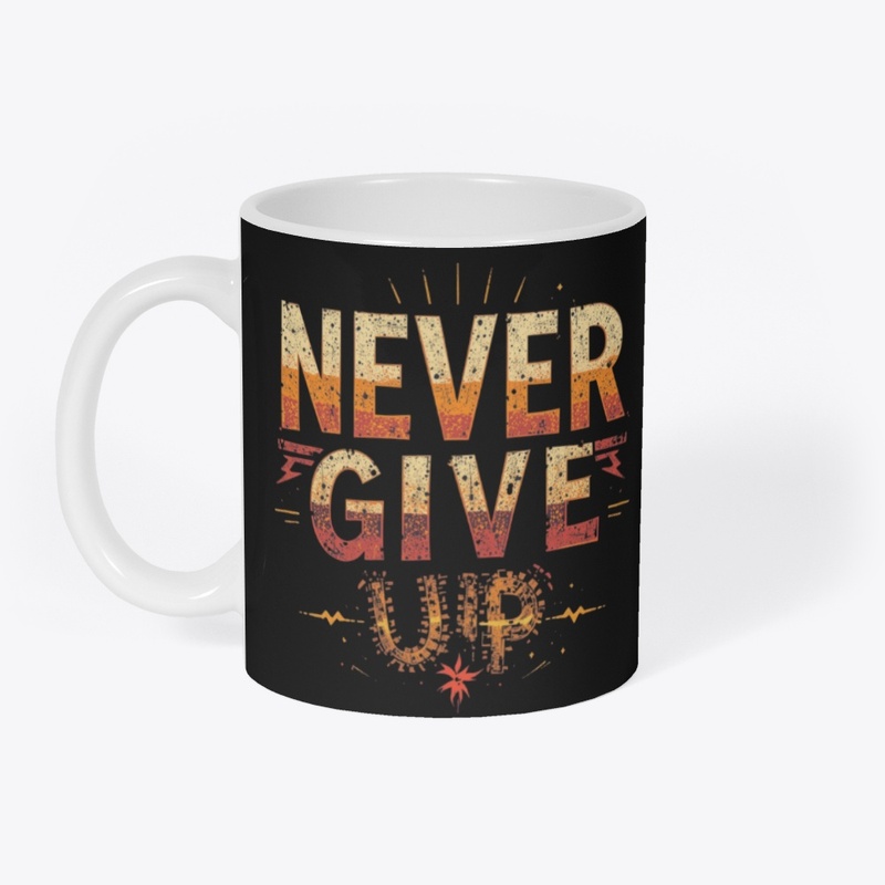 ‘NEVER GIVE UP’ vintage-style t-shirt