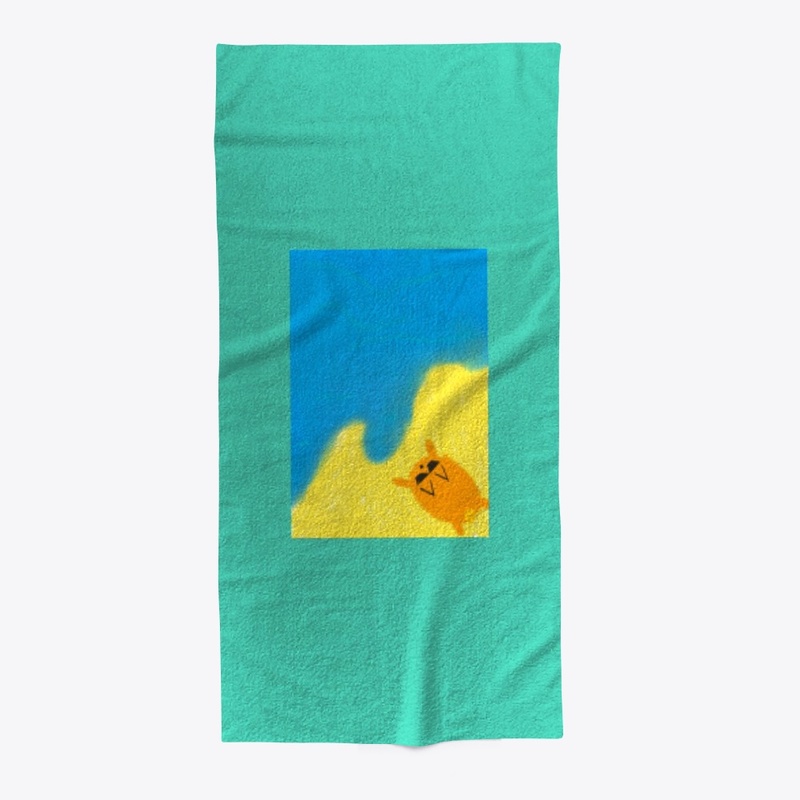 Chilling summer Cat bath towel