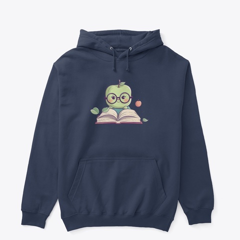 Book Reading Bookaholic Read Library Navy T-Shirt Front