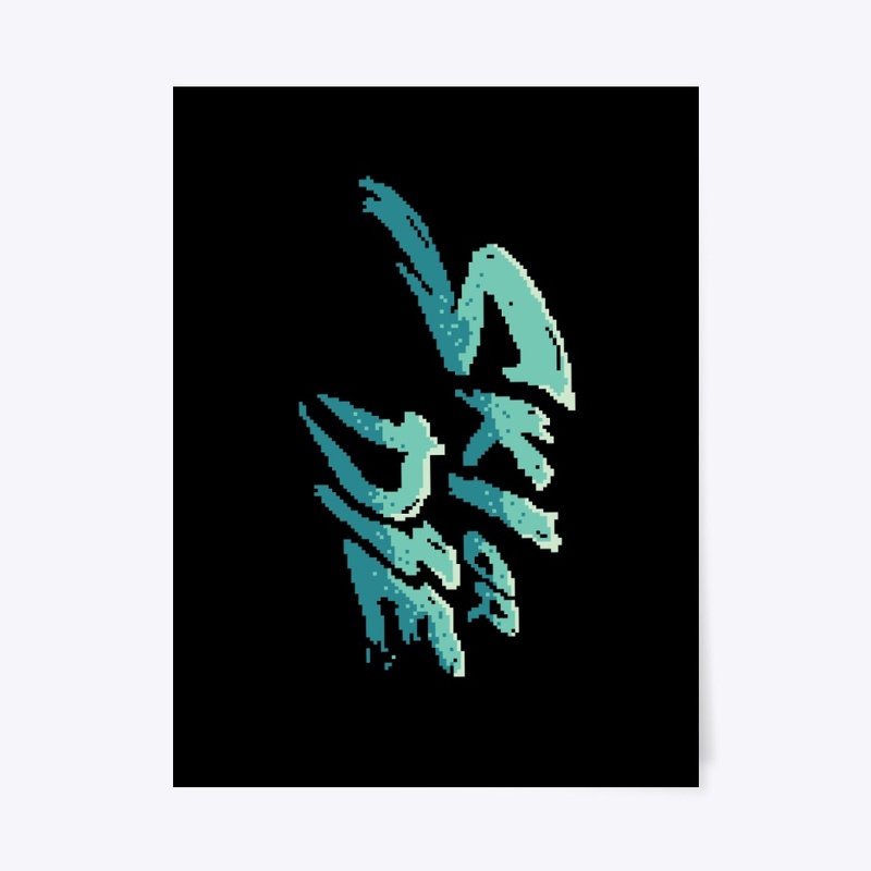 Ice Sunset Ski or die Pixel art Logo