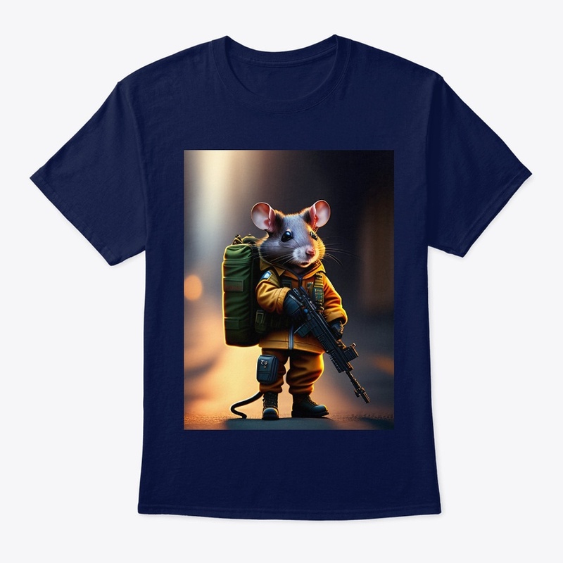 A MILLITARY RAT WITH MACHINE GUN