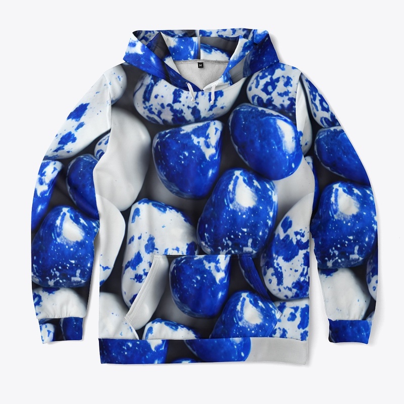 Blue and White Speckled Rock Design 