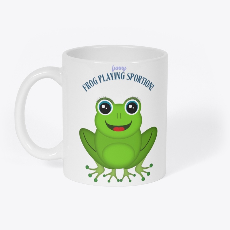 Funny frogplaying sports. 