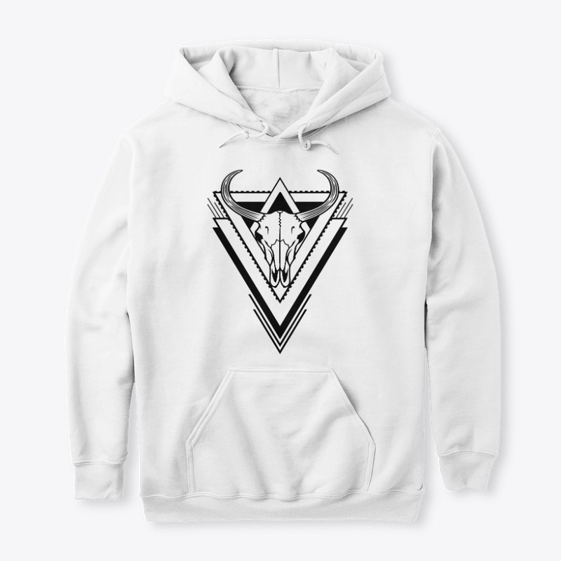 Geometric Bull Skull Hoodie
