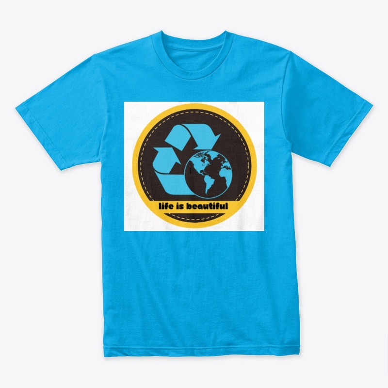 Life is beautiful logo design t-shirt 