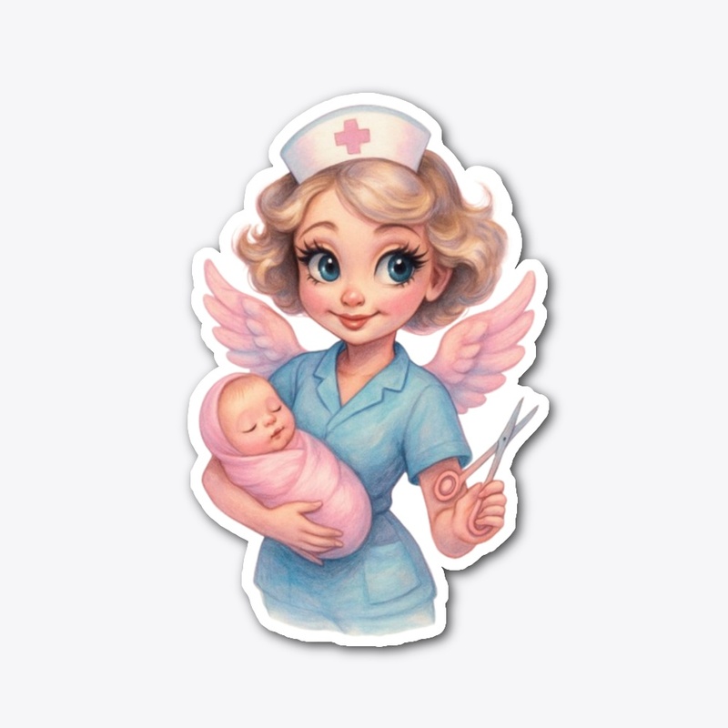 Angel Nurse with Baby Art