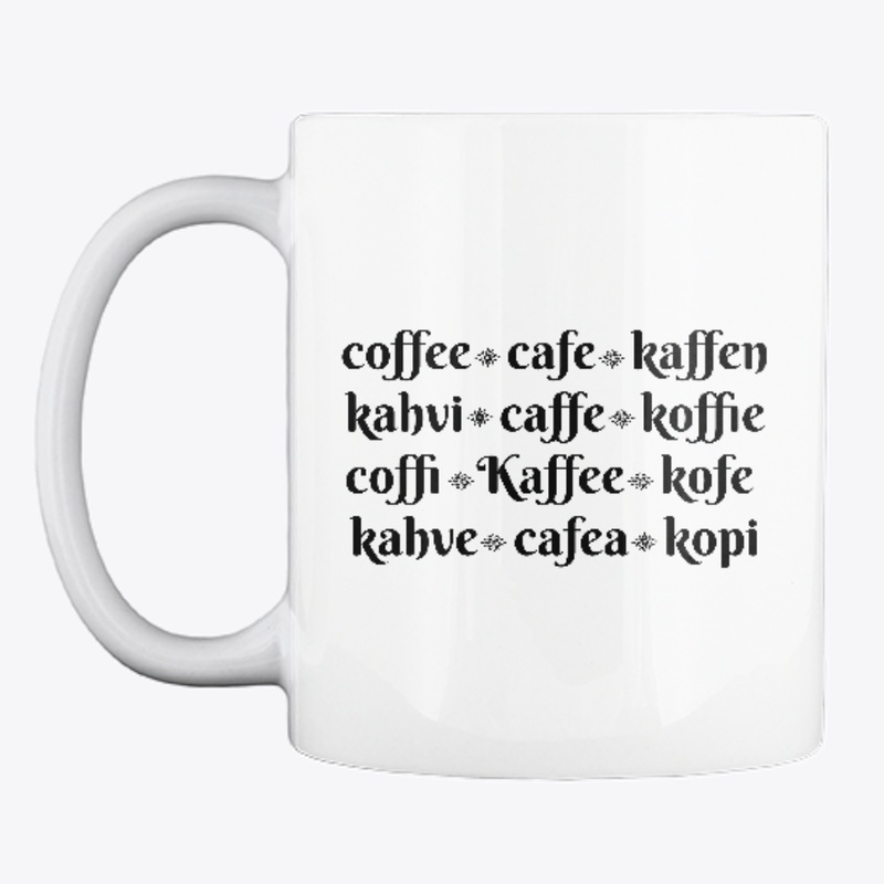 Coffee in Many Languages Mug