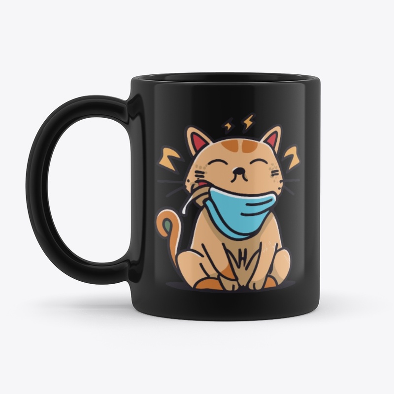 T-shirt design with "Cat coughing"