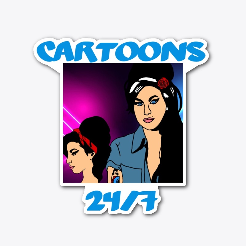 cartoons 24/7 dye cut sticker 