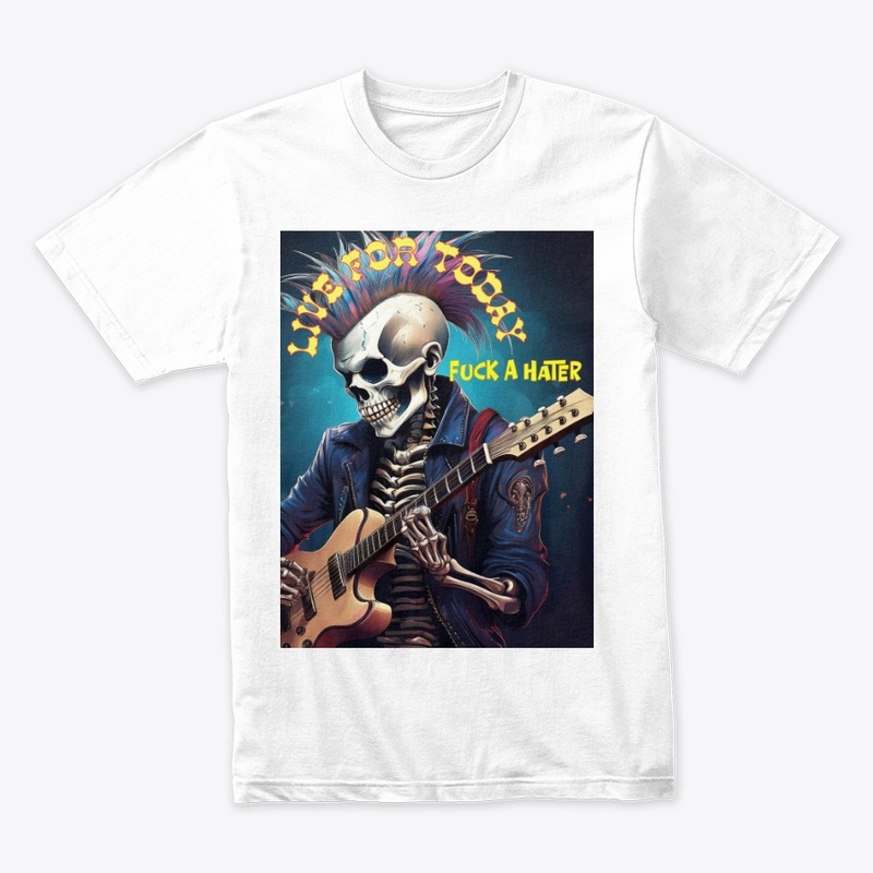 Skeleton anti-hater rockstar