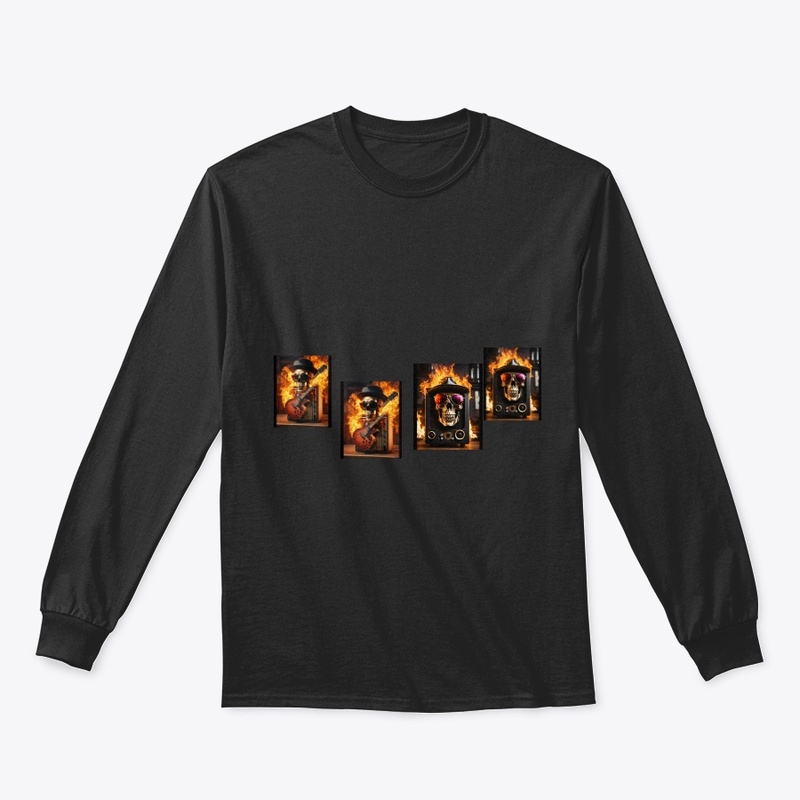 Rock On! Skull Guitar Fire Sweatshirt