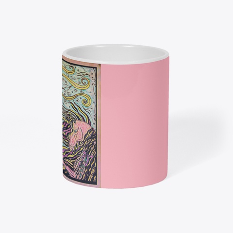 Pink Unicorn Dream Mug Pastel Pink T-Shirt Right