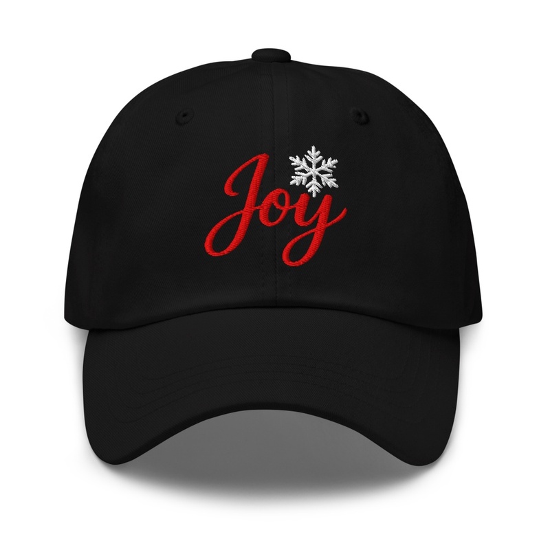 Joy and Snowflake Embroidered Dad Hat