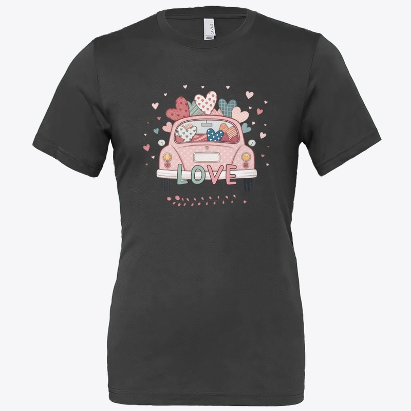 "Love on Wheels: Cute Graphic T-Shirt"