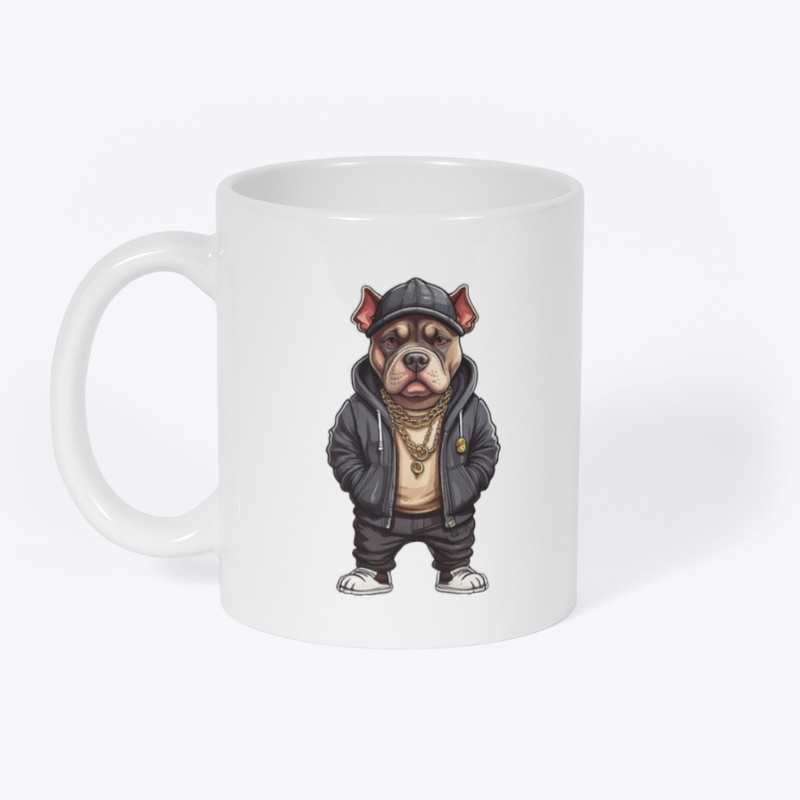 Full-Body Rapper Pitbull Dog Art