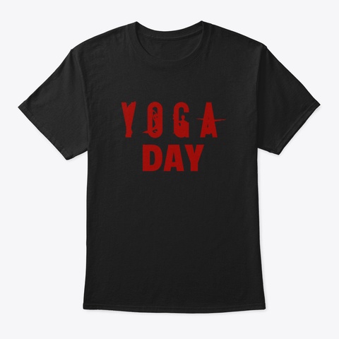 International Yoga Day Mrqxz Black T-Shirt Front