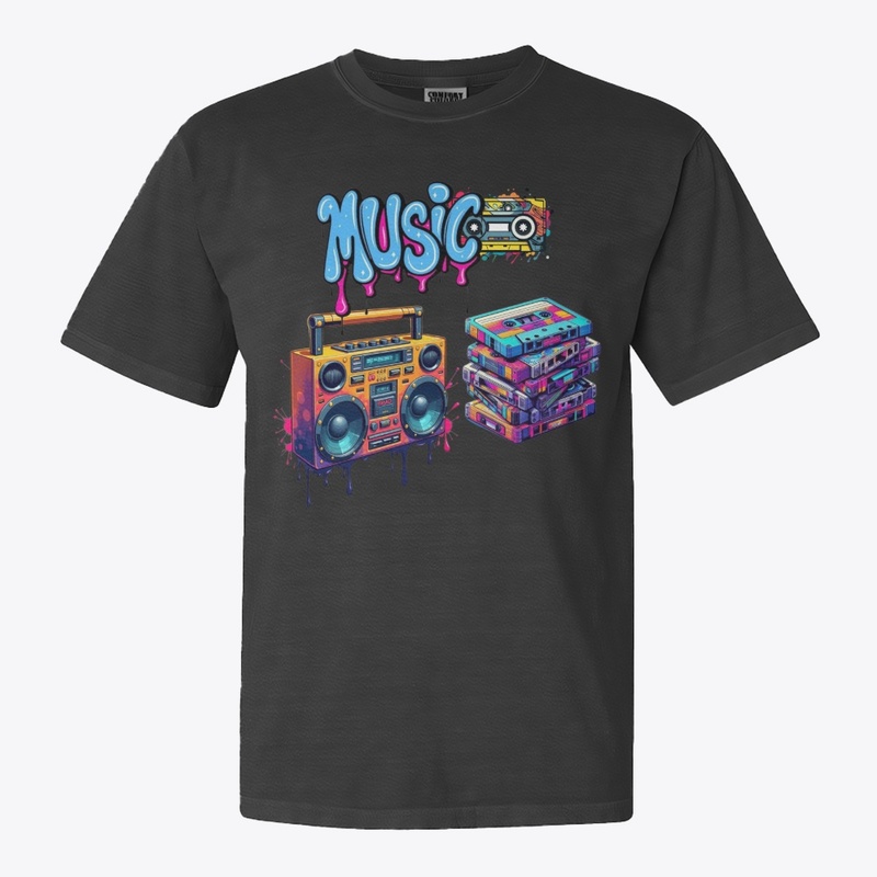Retro Music Boombox Graphic Tee Unisex