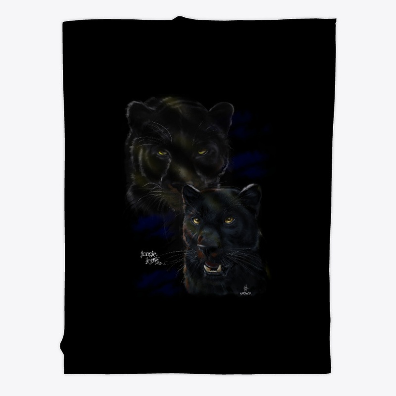 Black Leopard Fleece Blanket