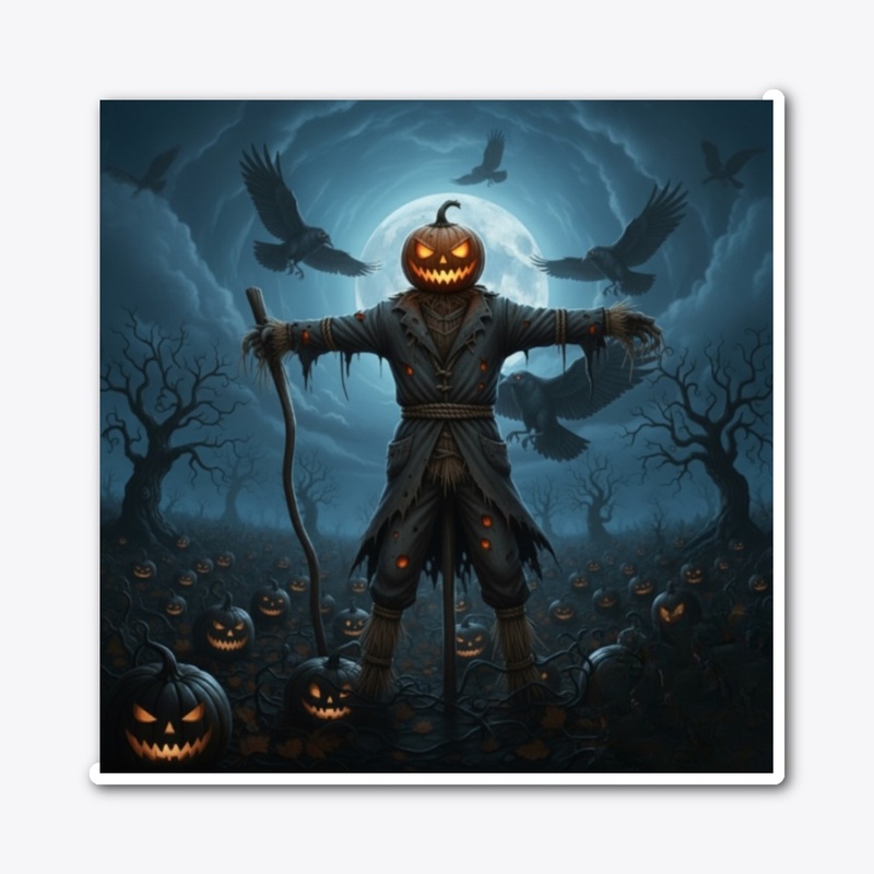 Scarecrow In Haunted Pumpkin Patch
