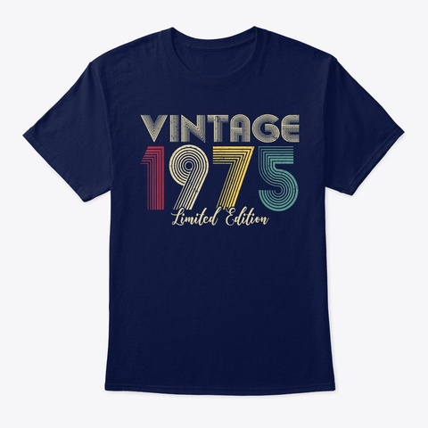 Vintage 1975 Limitedt Edition Navy T-Shirt Front