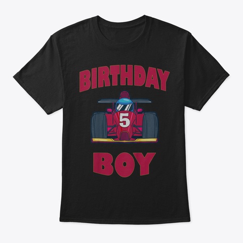 Kids Kids Boys 5 Th Birthday Shirt Birthd Black T-Shirt Front