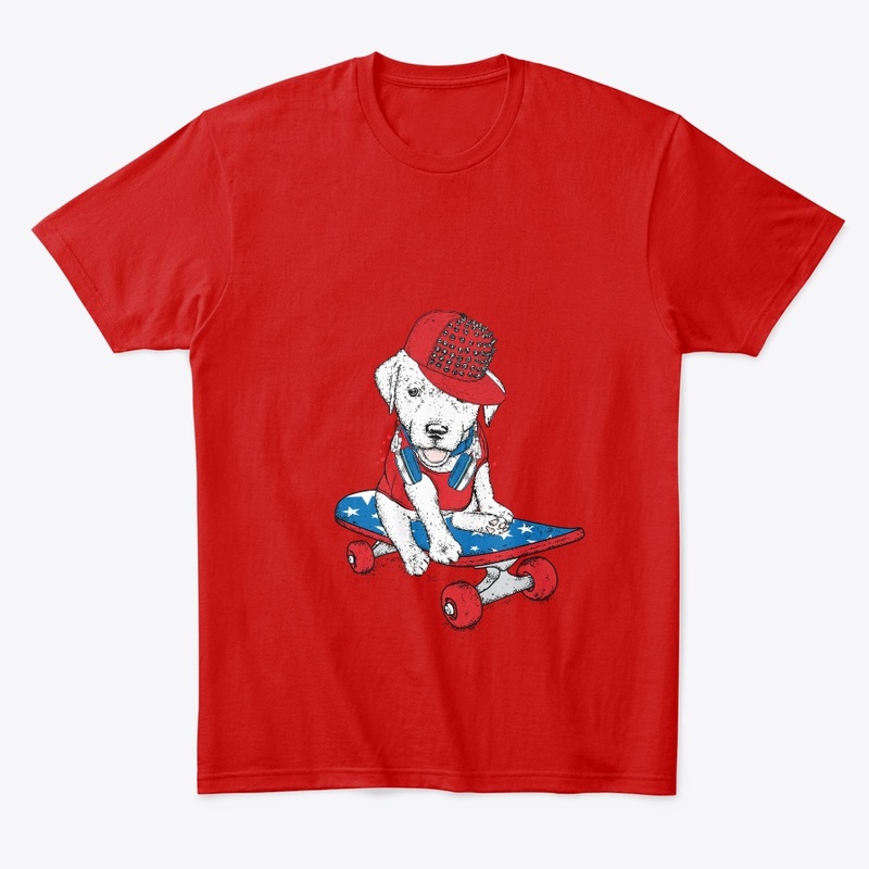 Dog on skateboard