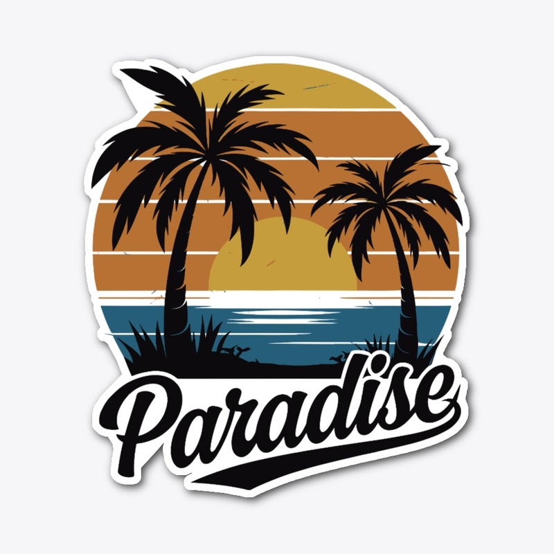sunset and palm trees T-shirt design.
