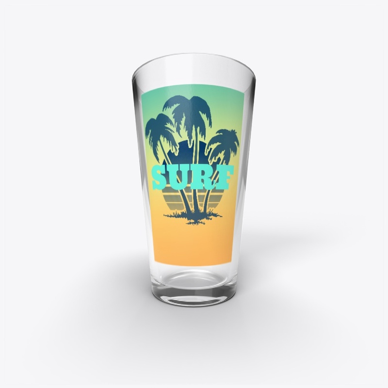 Retro Sunset Surf Text Design
