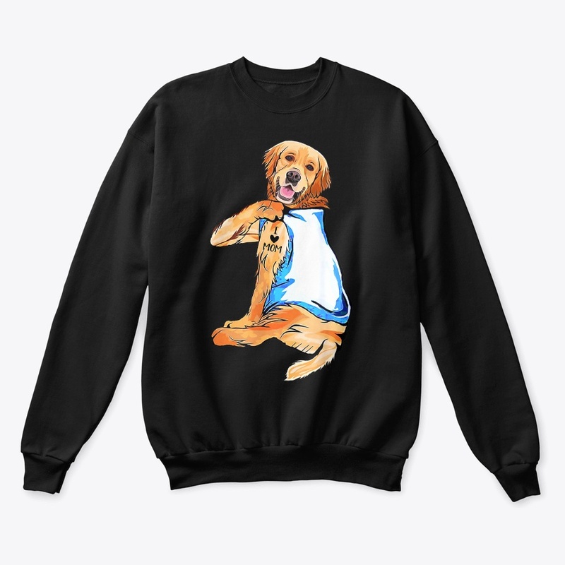 Golden Retriever I Love Mom Tattoo Shirt