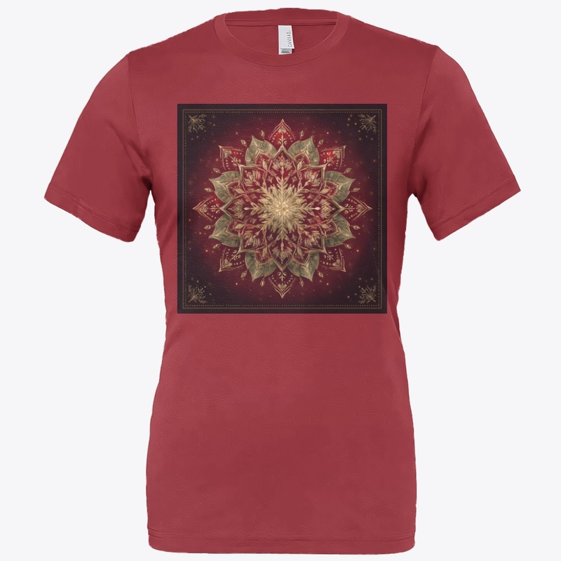 Ornate Red Gold Mandala Sacred Art