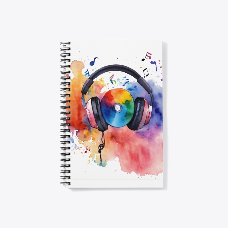 Musical vibes watercolor headphones