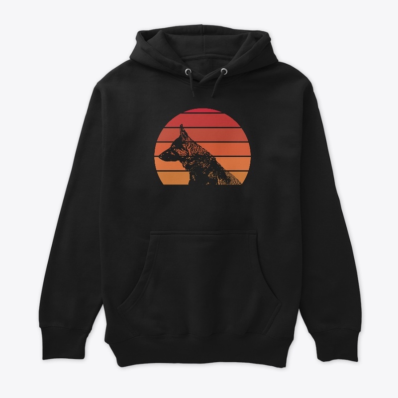 German Shepherd Retro Sunset