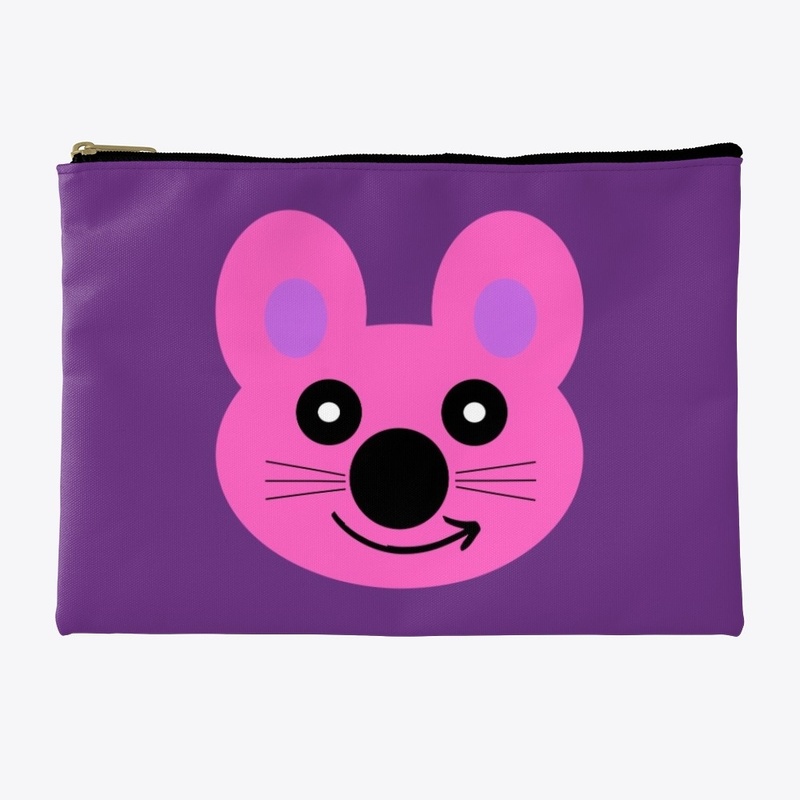 Cute Happy Pink Mouse Cartoon